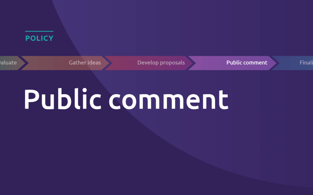 Public comment now open through March 15