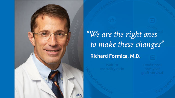 Photo of Richard Formica, M.D., with quote 'We are the right ones to make these changes'