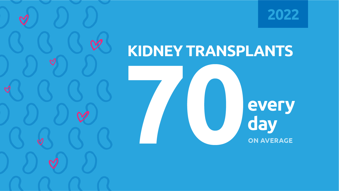 In 2022, 70 kidney transplants every day (on average)