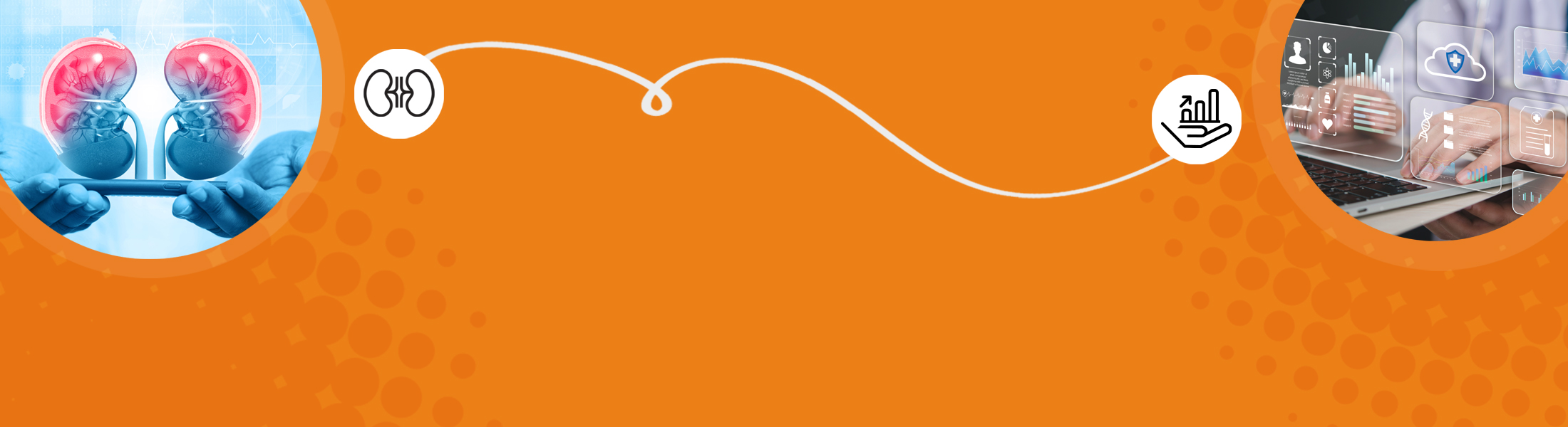 Spotlight_IOTA_Putting_Patients_Header_Banner Collage of illustrative images of data from the UNOS Predictive Analytics tool alongside a doctor talking with woman, and a hand resting on a blanket while getting dialysis