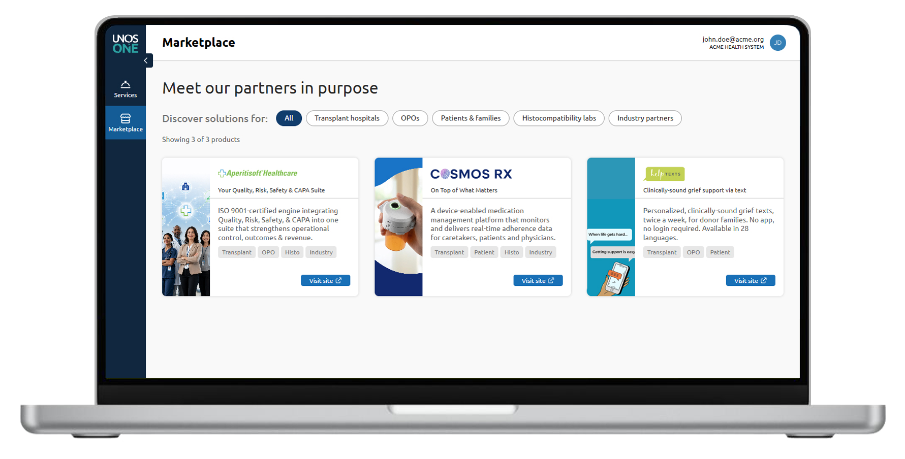 UNOS-Marketplace_Dashboard_Preview UNOS Marketplace dashboard