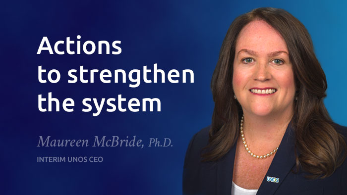 Actions to strengthen the system with photo of Maureen McBride