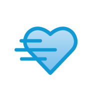 icon of a heart with lines to show movement, part of Transplant process diagram © United Network for Organ Sharing. All rights reserved.