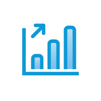 circle with graph showing increase