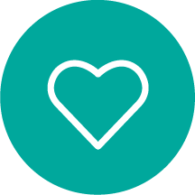 heart icon inside circle