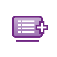 icon of computer monitor with plus sign, part of Transplant process diagram © United Network for Organ Sharing. All rights reserved.