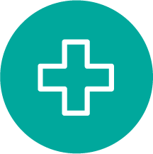 Circle with medical cross icon