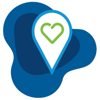 Wayfinding icon with heart icon