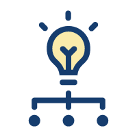 icon of lightbulb making connections