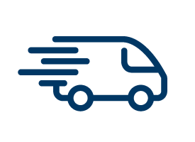 icon of delivery van with motion lines