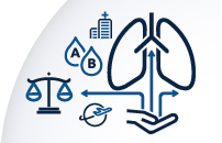 Illustration of icons: hand icon with 3 arrows; one pointing up to lungs, one rising and pointing to right, one rising and pointing to left at balanced scale