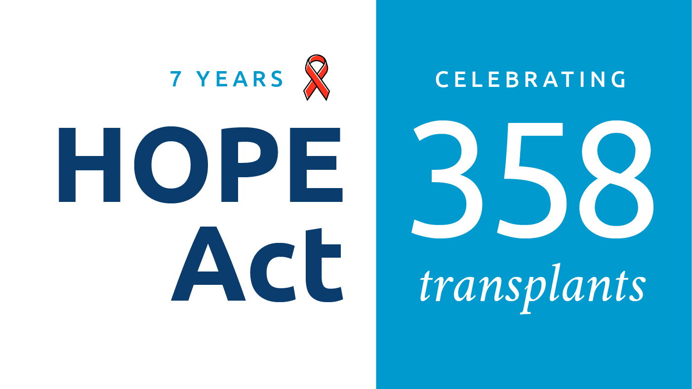 7 years HOPE act, celebrating 358 transplants