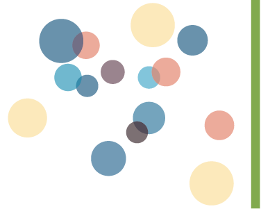 Filtered-group of semi-transparent collection of multi-colored circles