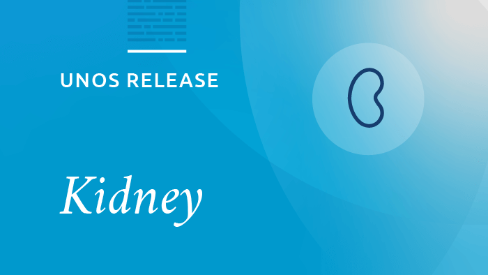UNOS release: Kidney