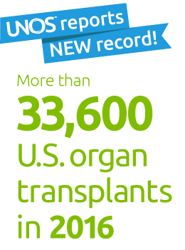 New record set: 33,608 organ transplants in 2016