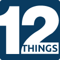 navy square with '12 things'