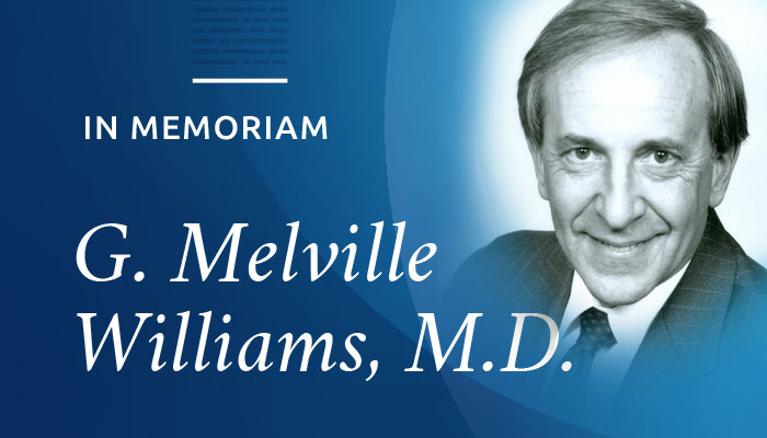 News-In-Memoriam-Williams G. Melville Williams, M.D., a pioneer in transplant and the founding president of UNOS