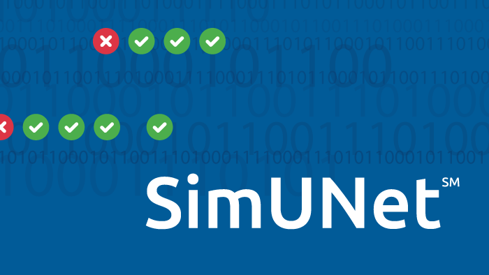 SimUNet-700x394 SimUNet words with binary numbers and green circles with checkmarks for organ offer acceptance