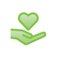 icon of a hand holding a heart