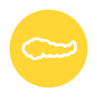 icon-pancreas-200x200x yellow circle with line icon of pancreas