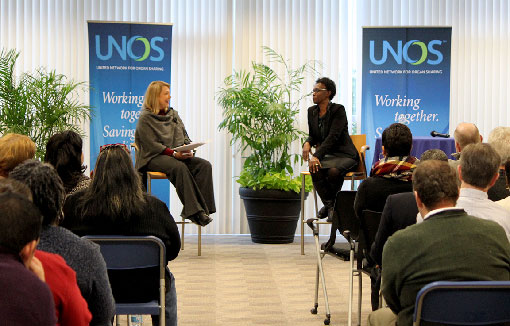 scantlebury-at-unos Dr. Velma Scantlebury-White sharing with UNOS employees at the Richmond headquarters